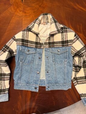 Vintage Havana Denim and Plaid Kids Jacket